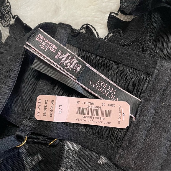 Victoria Secret Black Floral Longline Bralette - Picture 9 of 9